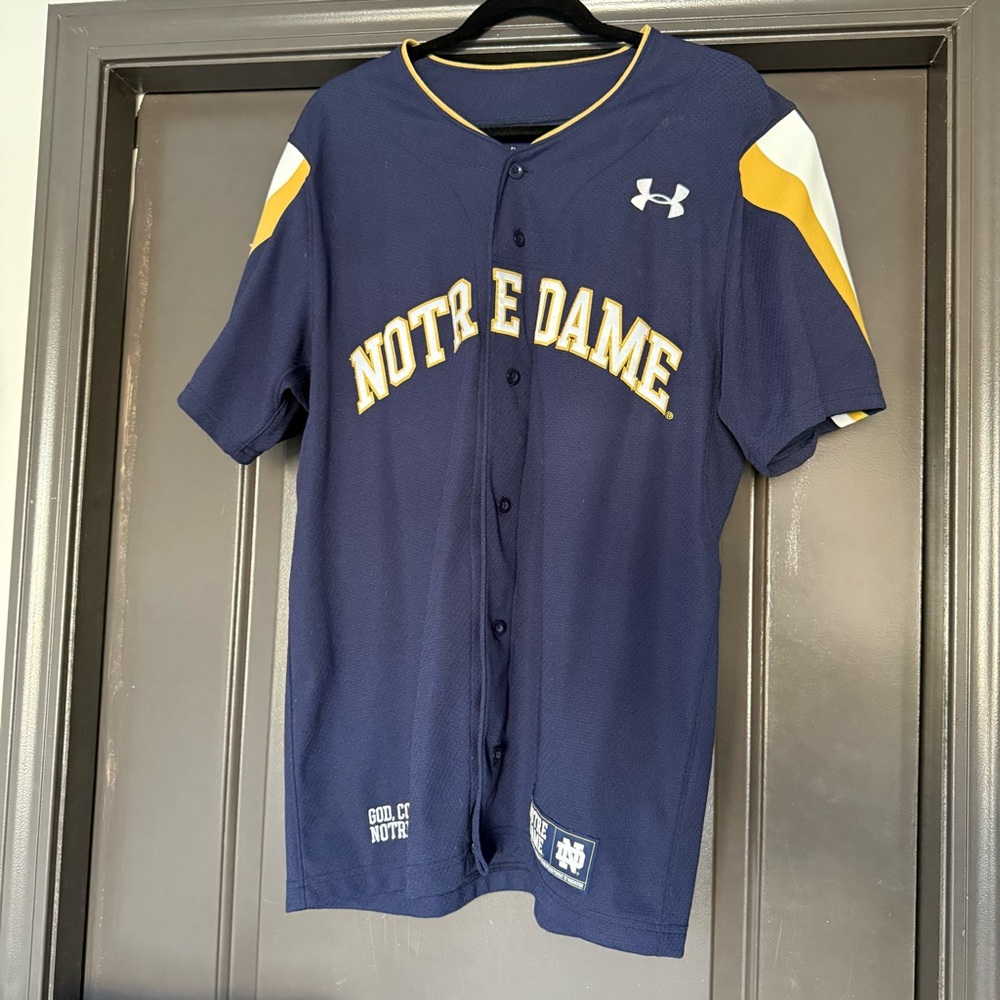 University of Notre Dame Under Armour baseball softball short sleeve jersey